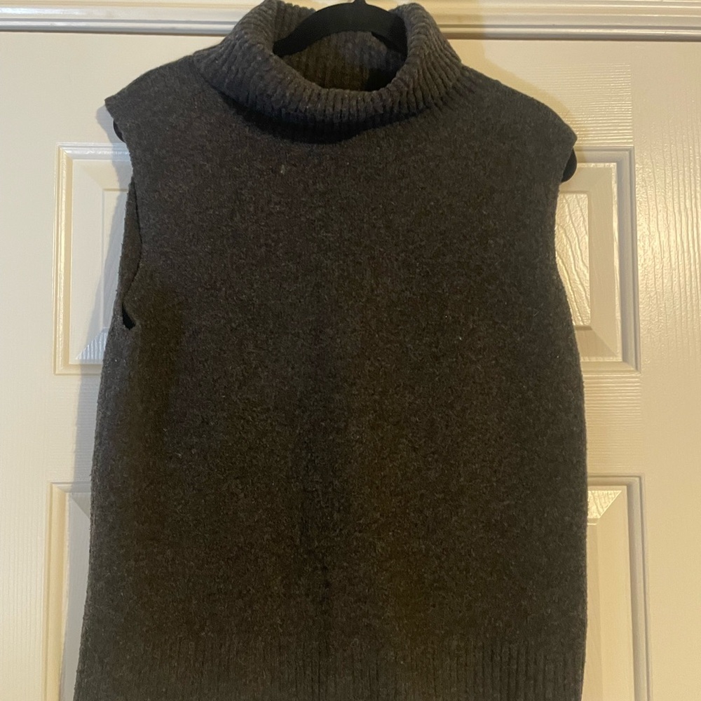 Ellison Charcoal Turtleneck Sweater Vest